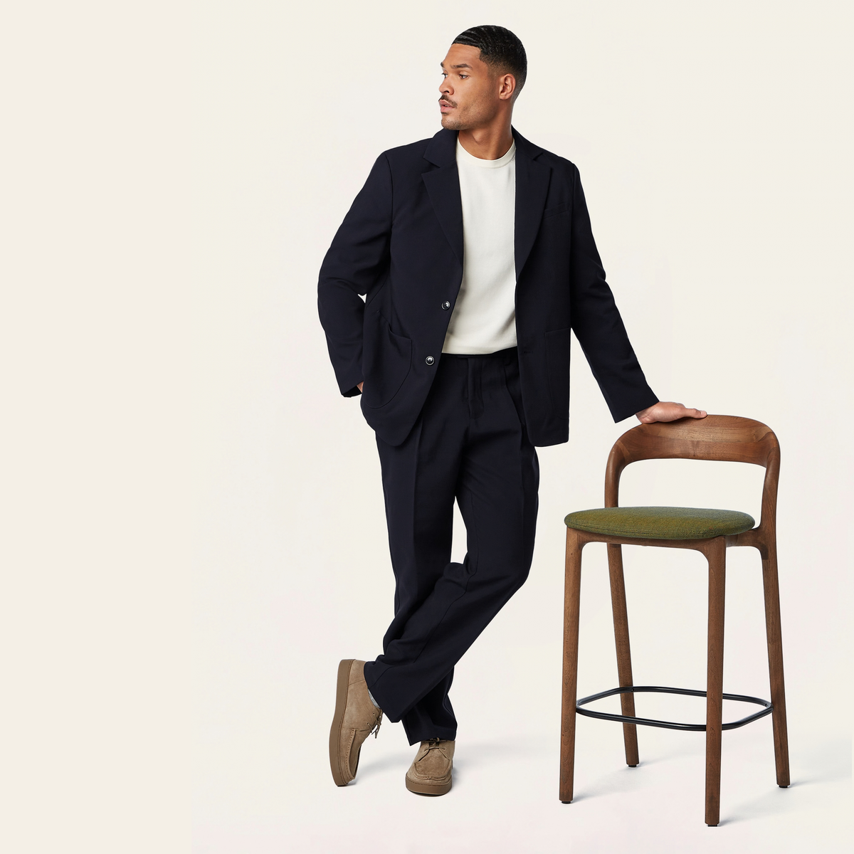 Straight Travel Pants Navy