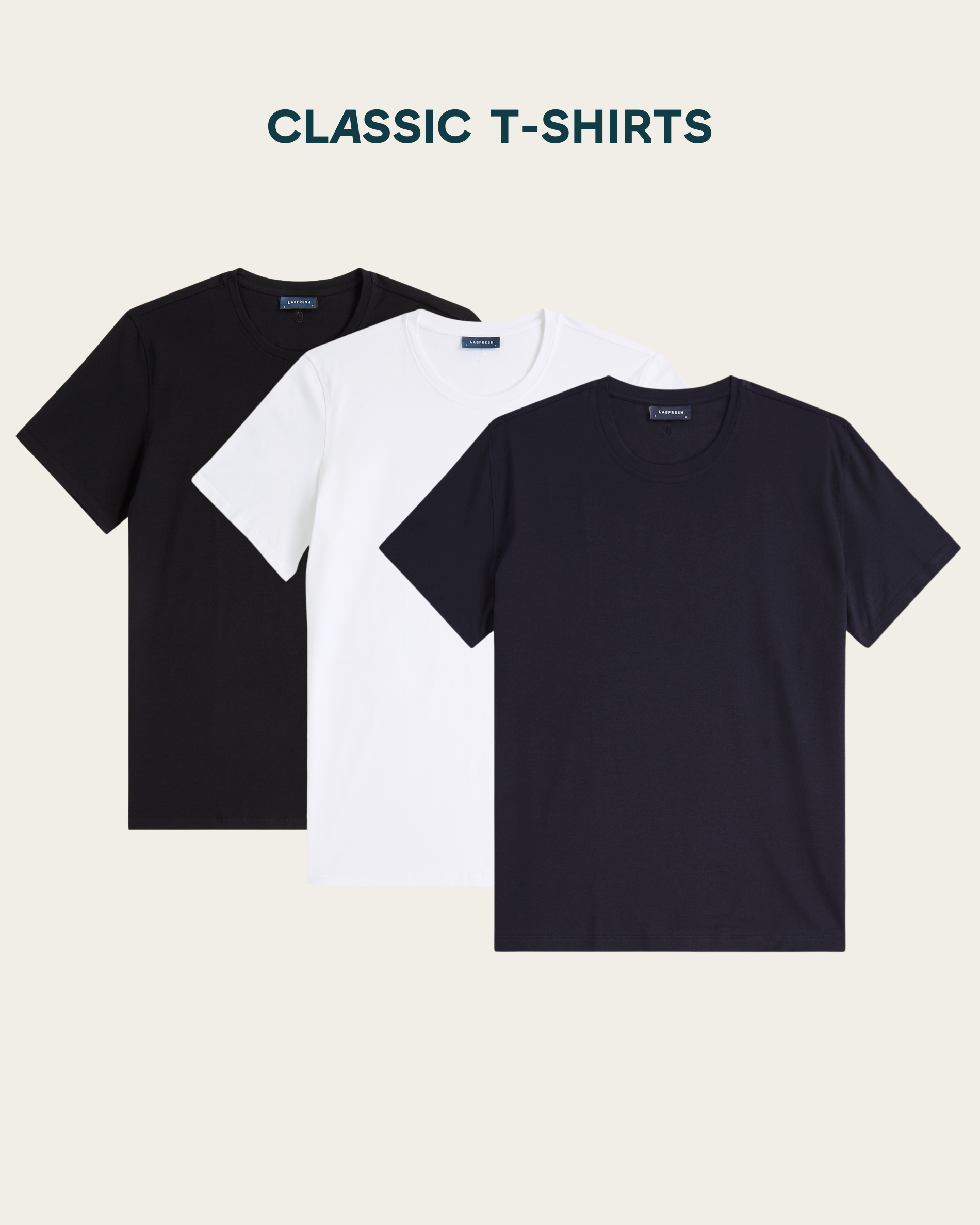 T-shirt 3-pack bundle | White & Black & Navy