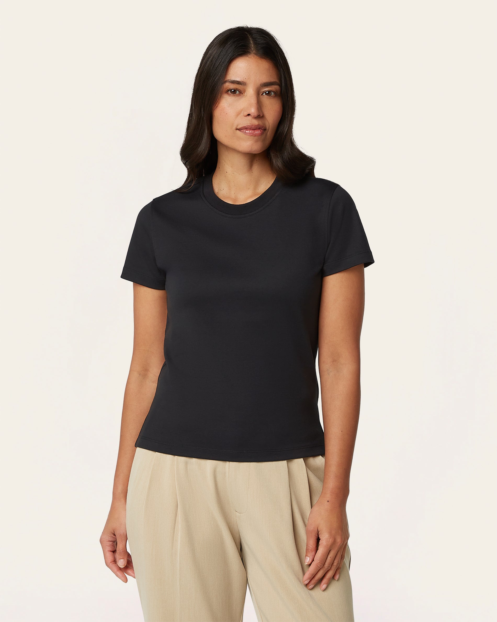 Women's Black Forever Slim fit t-shirt| LIV by LABFRESH