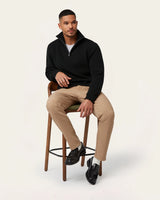 Heavy Seawool Half Zip Black