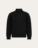 Heavy Seawool Half Zip Black