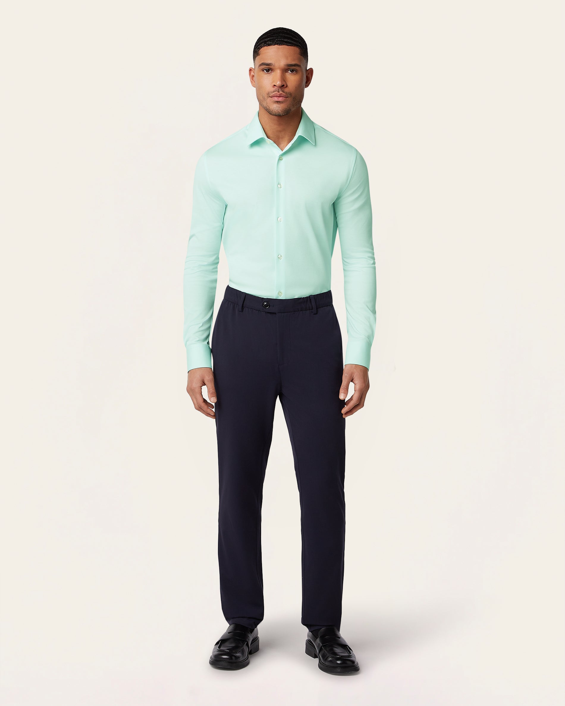 Jade Green Knitted Non-Iron Stretch Shirt | LABFRESH Jade Green Knitted Non-Iron Stretch Shirt | LABFRESH