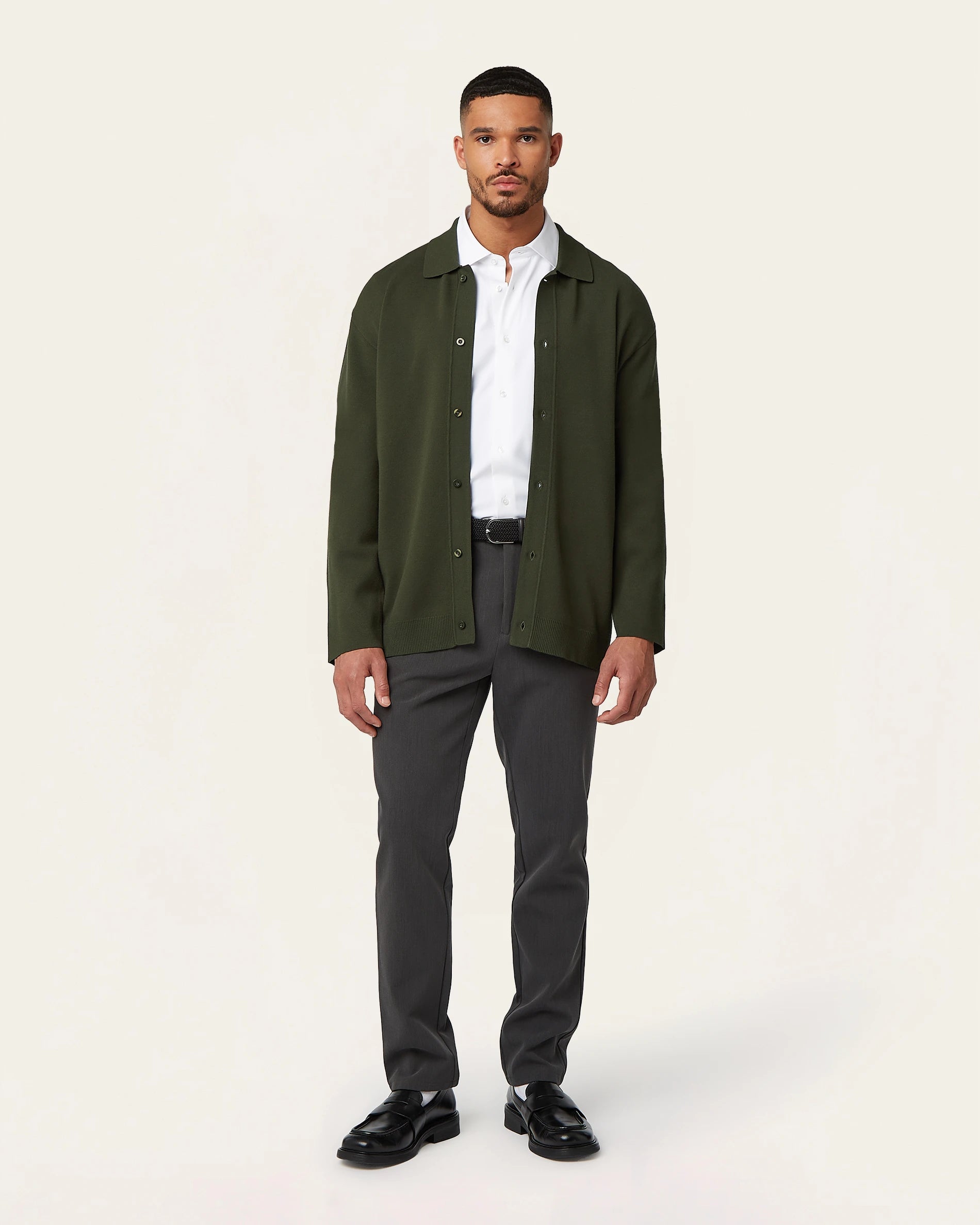 Jacquard Cardigan Dark Green