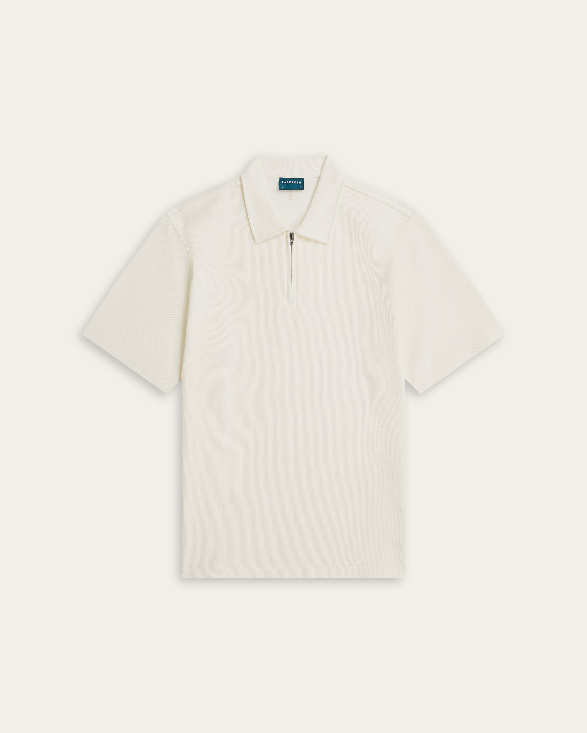 Relaxed Zip Polo Off White
