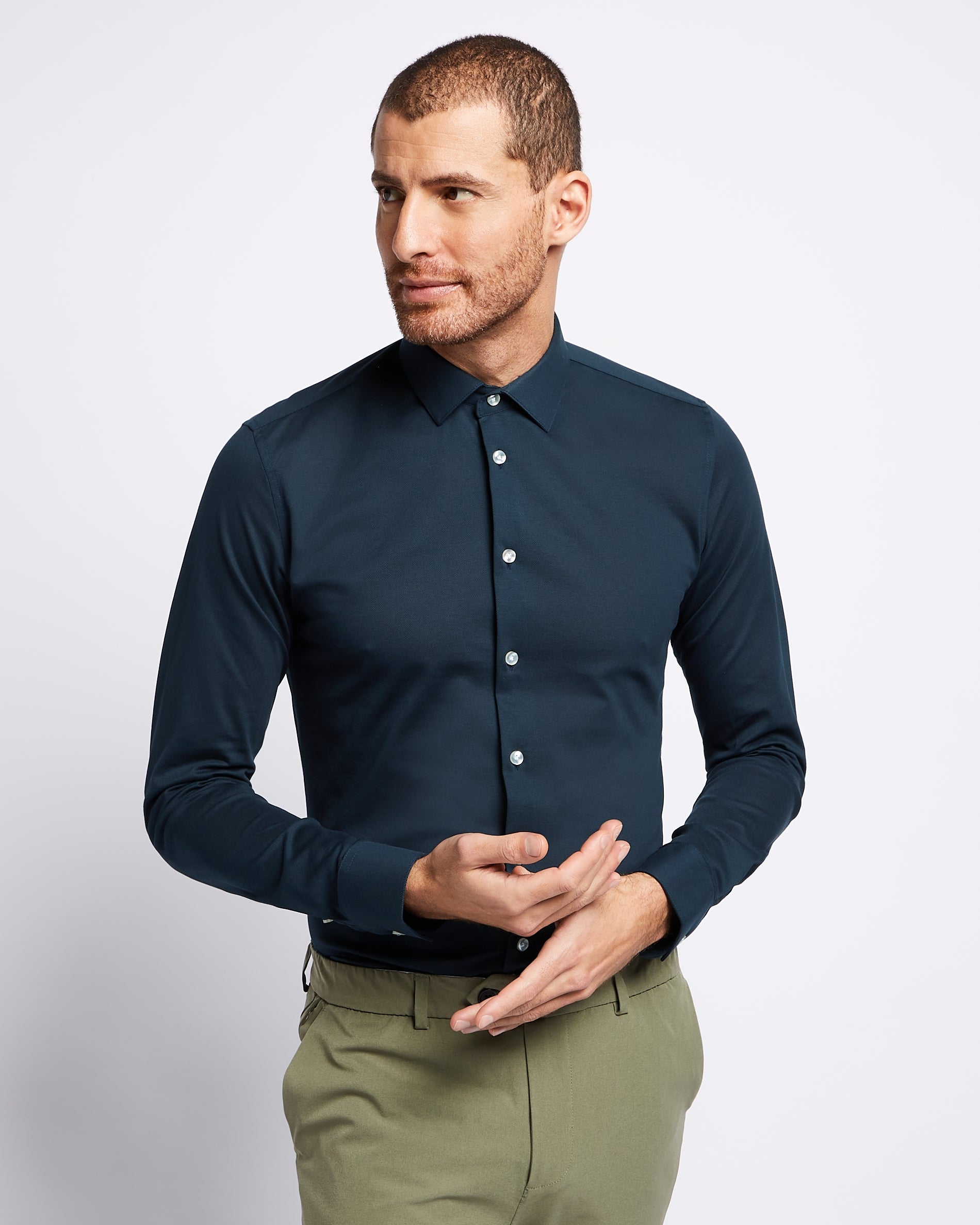 Knitted shirt navy