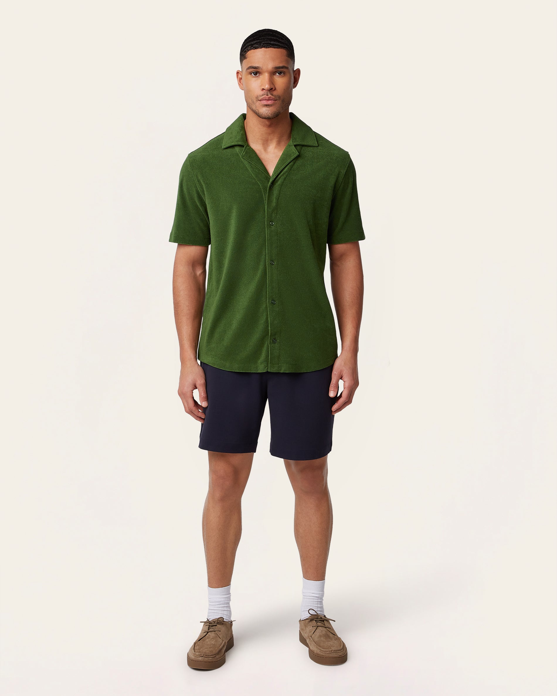 Short sleeve Terry Shirt Dark Green