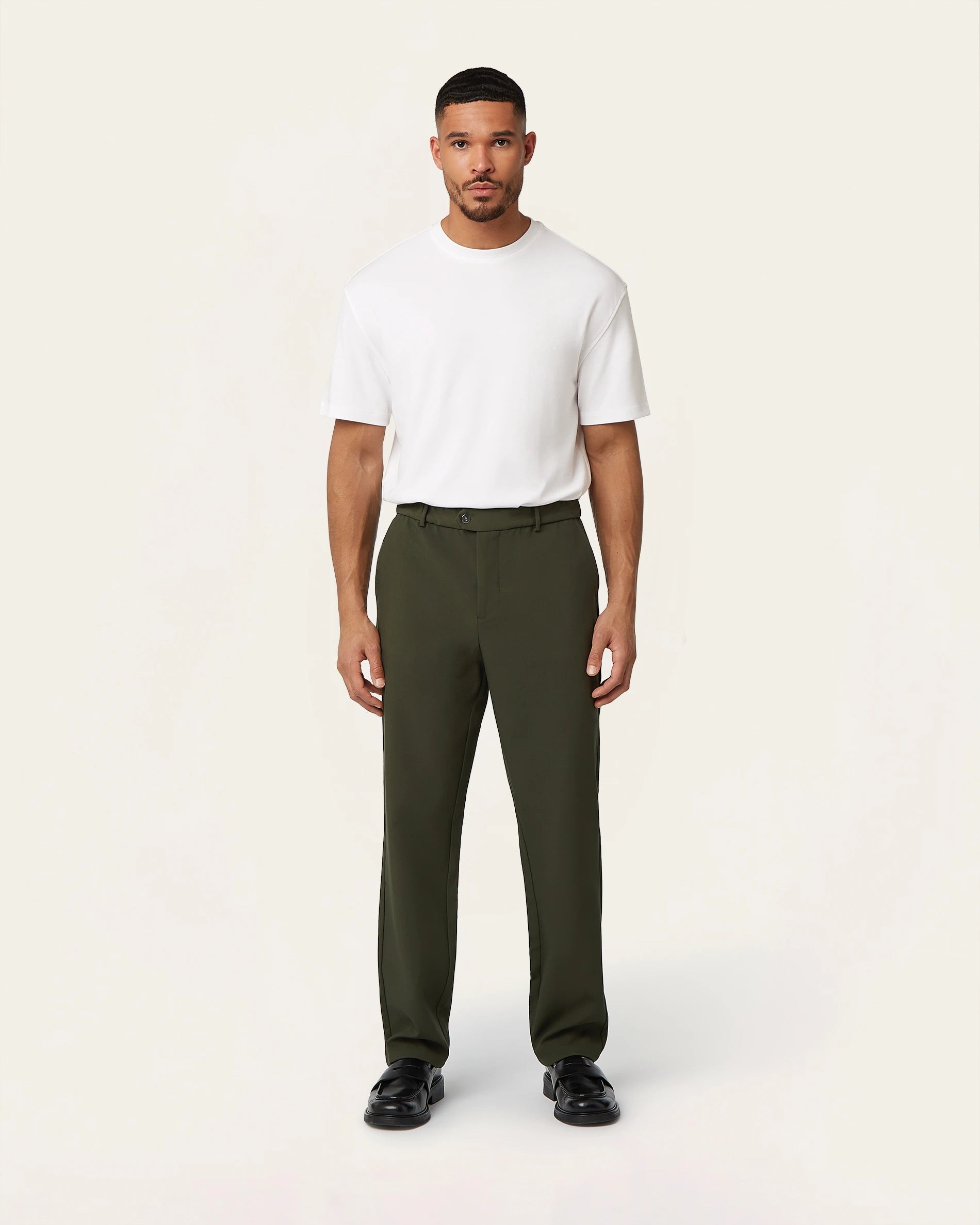 men's no iron dress pant green color classic fit HBDesign Mens Easy Dark Pants 30W30L at Amazon Clothing store blend fabric men's no iron dress pant