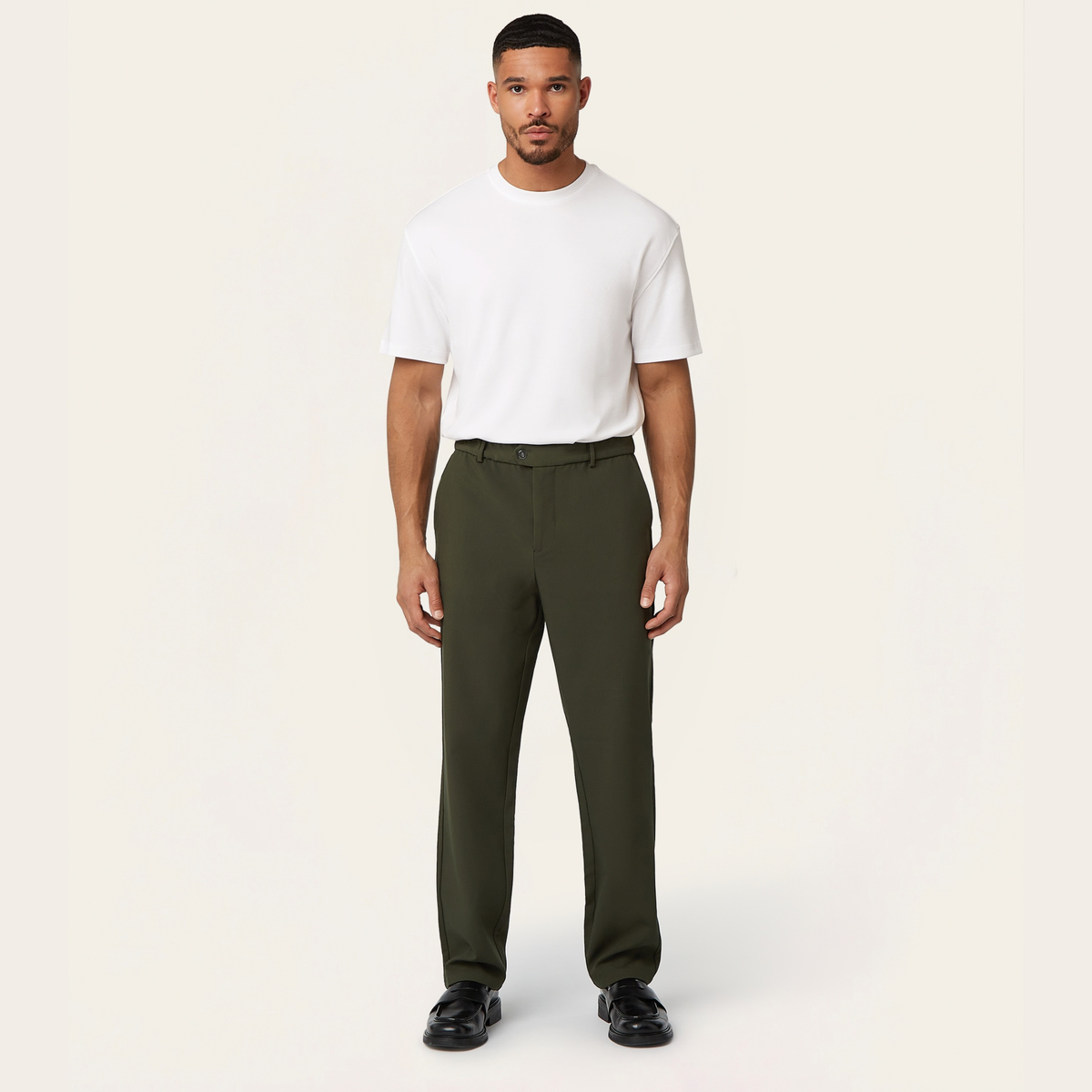 Straight Travel Pants Dark Green