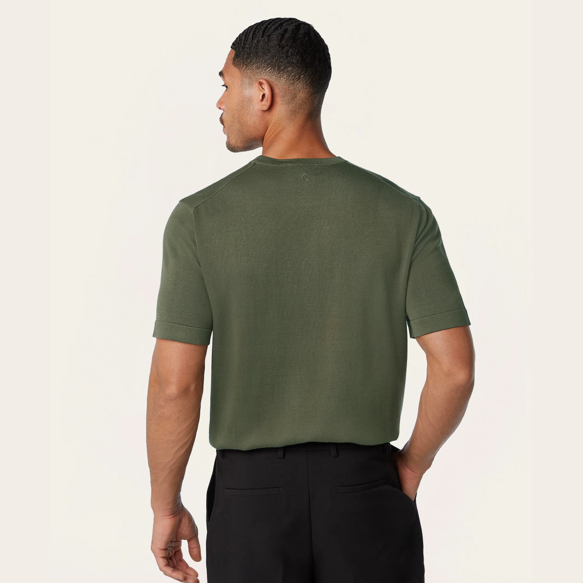 Knitted t-shirt Dark Olive