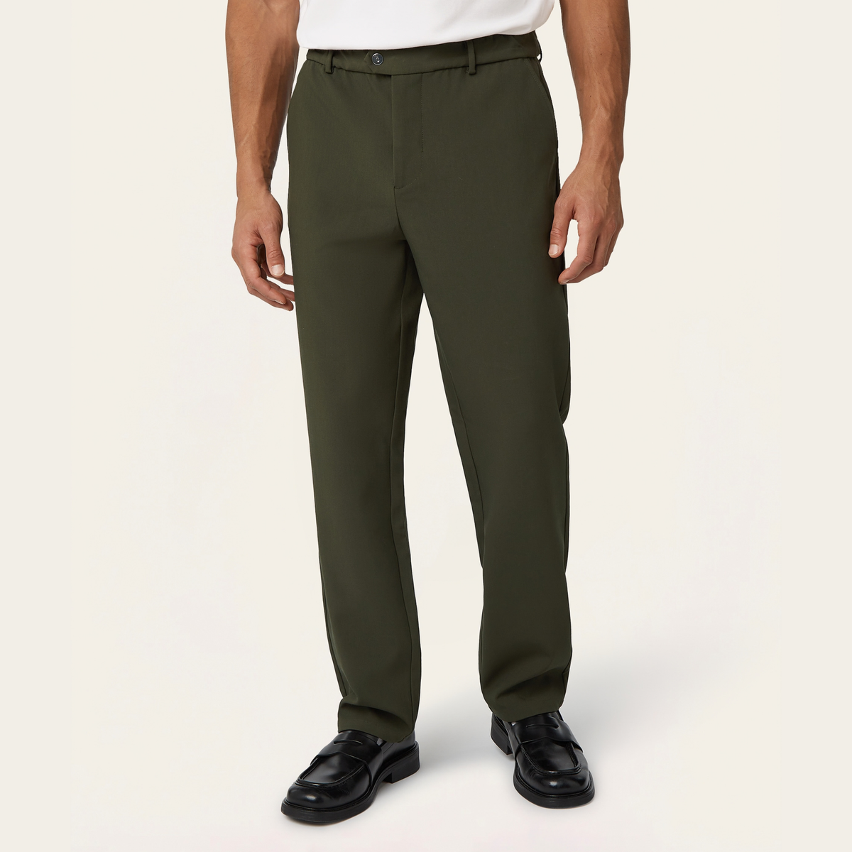 Straight Travel Pants Dark Green