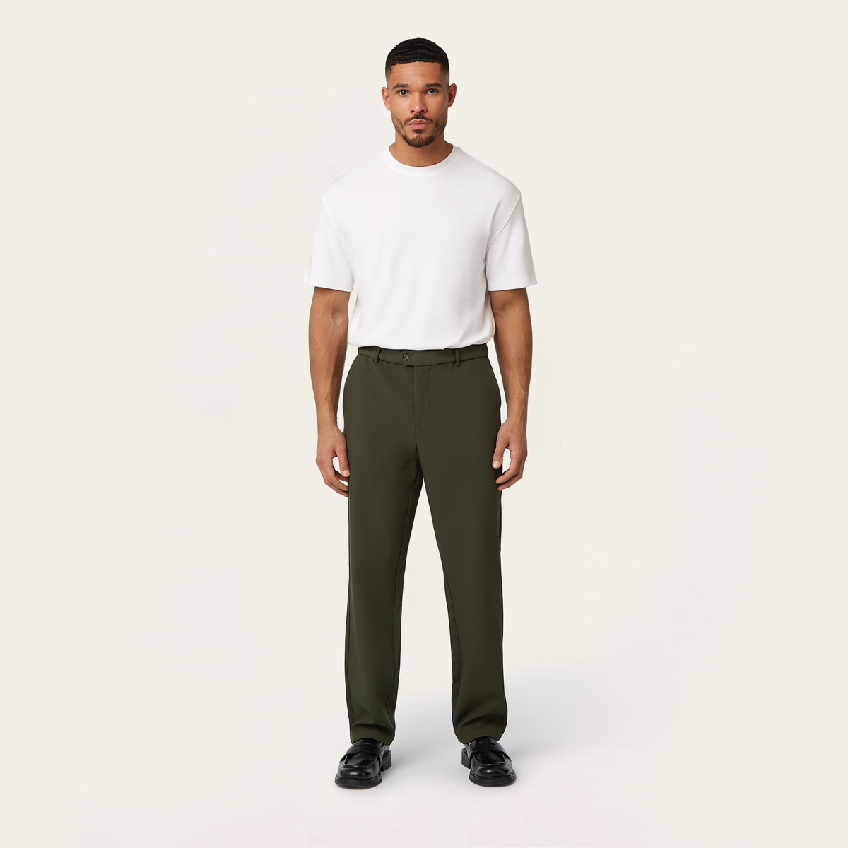 Straight Travel Pants Dark Green