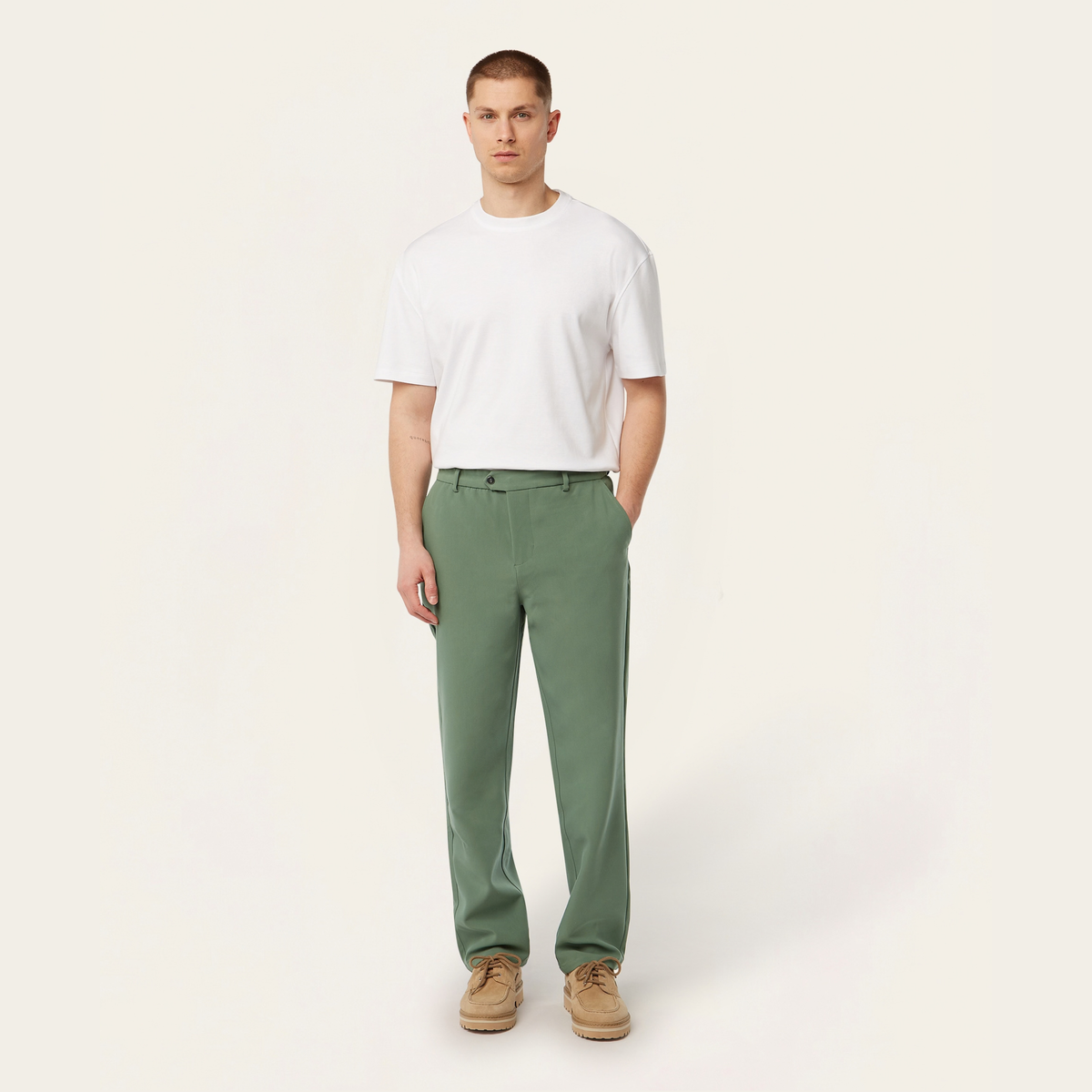 Straight Travel Pants Grass Green