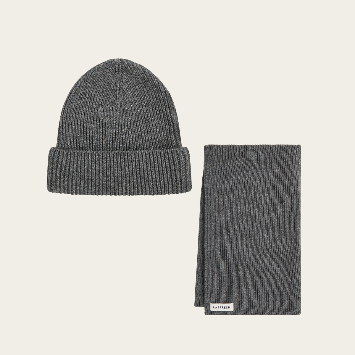 Heavy Seawool Beanie & Scarf bundle | Dark grey