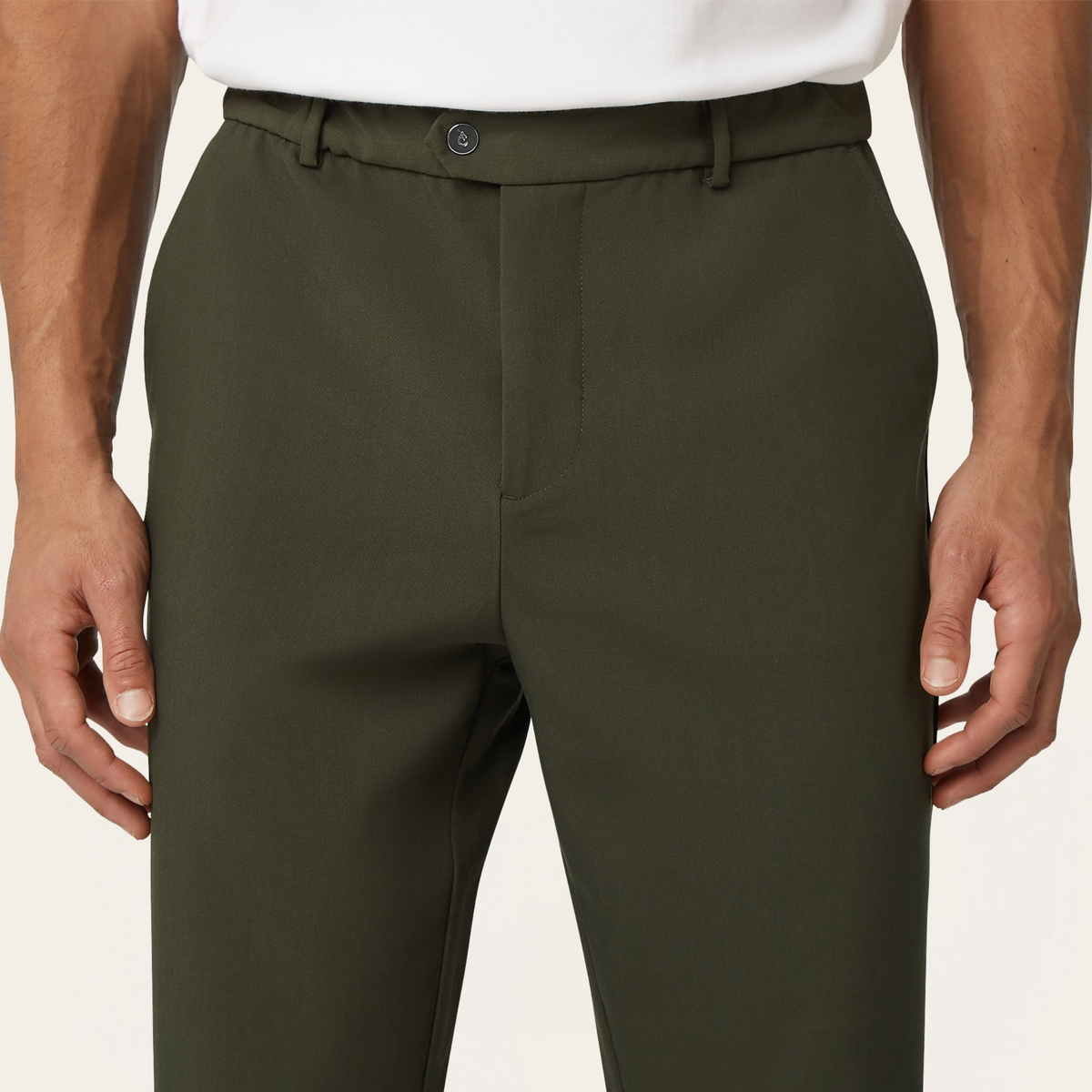 Straight Travel Pants Dark Green