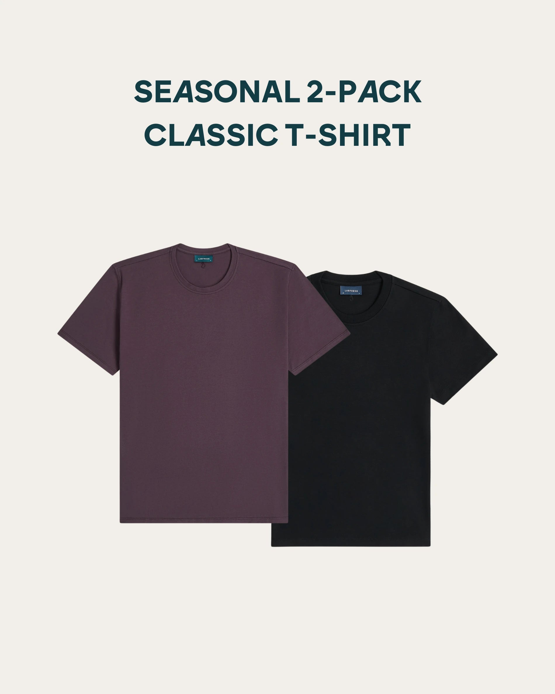 Seasonal t-shirt 2-pack bundle | Dark plum & Black