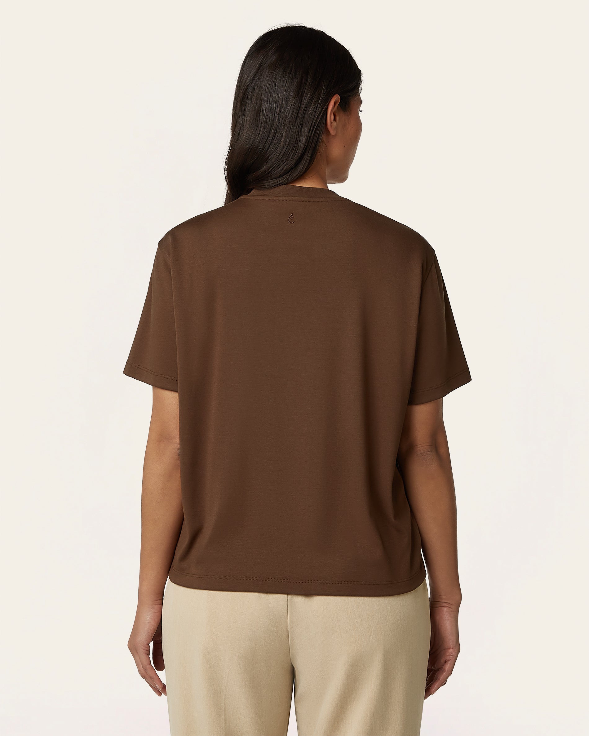 Interlock Boxy Fit T-shirt - Brown