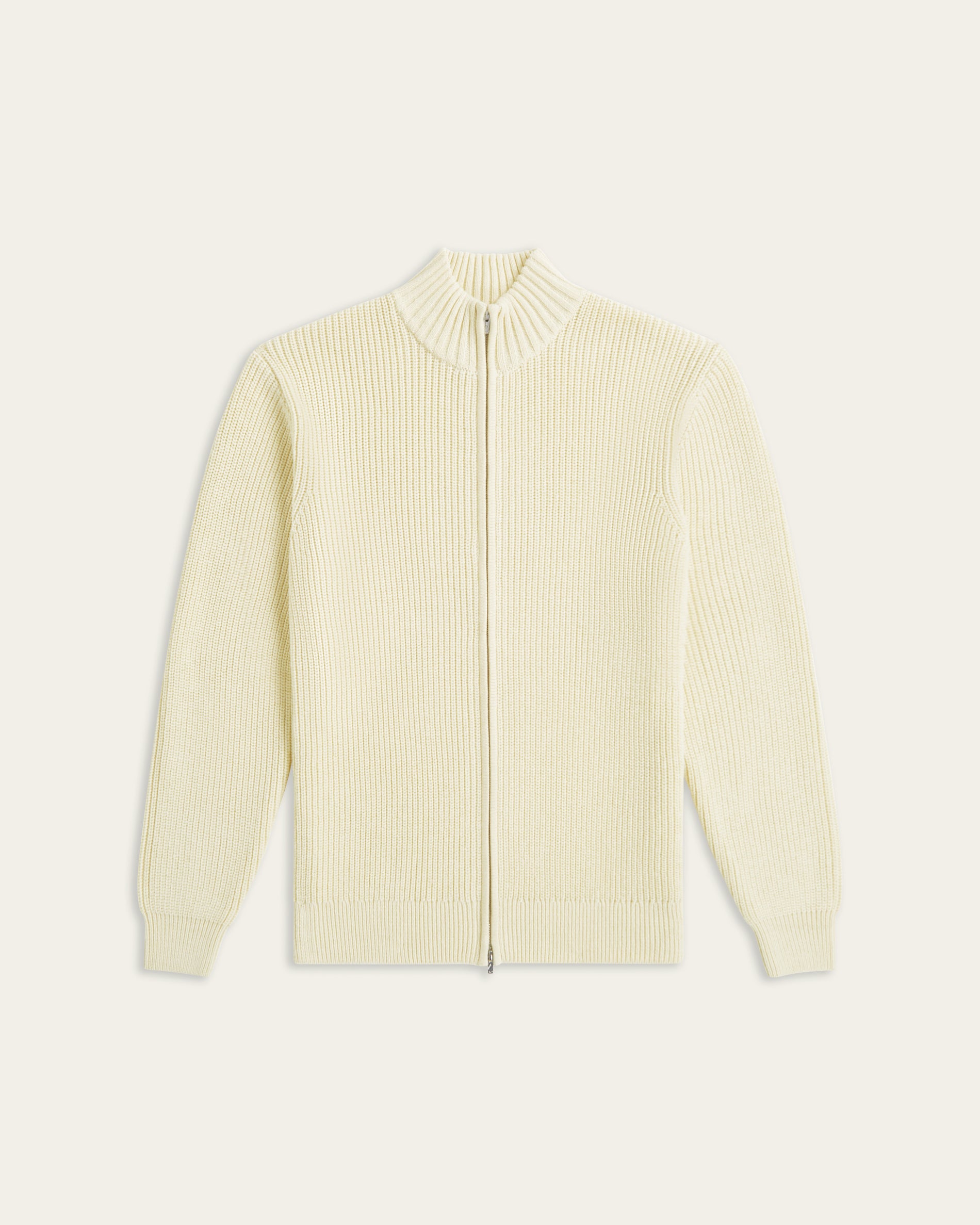 Heavy Seawool Full Zip Cardigan Off White