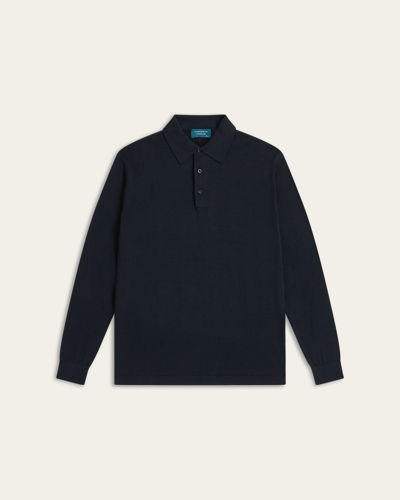 Knitted Long-sleeve Polo Navy