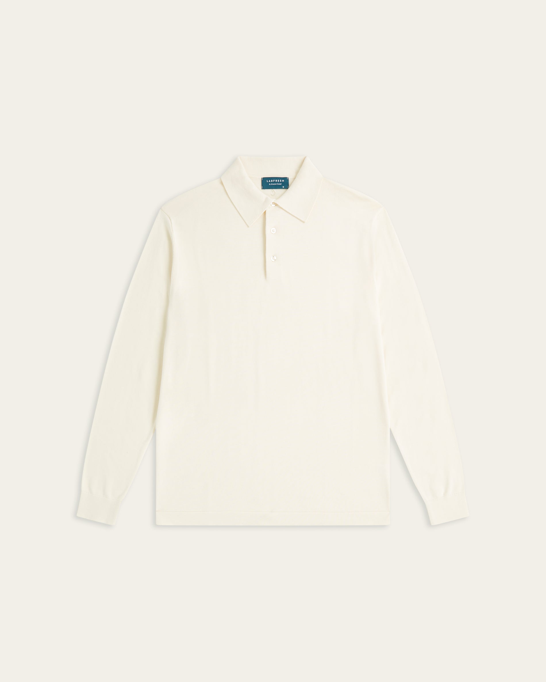 Knitted Long-sleeve Polo Off-white