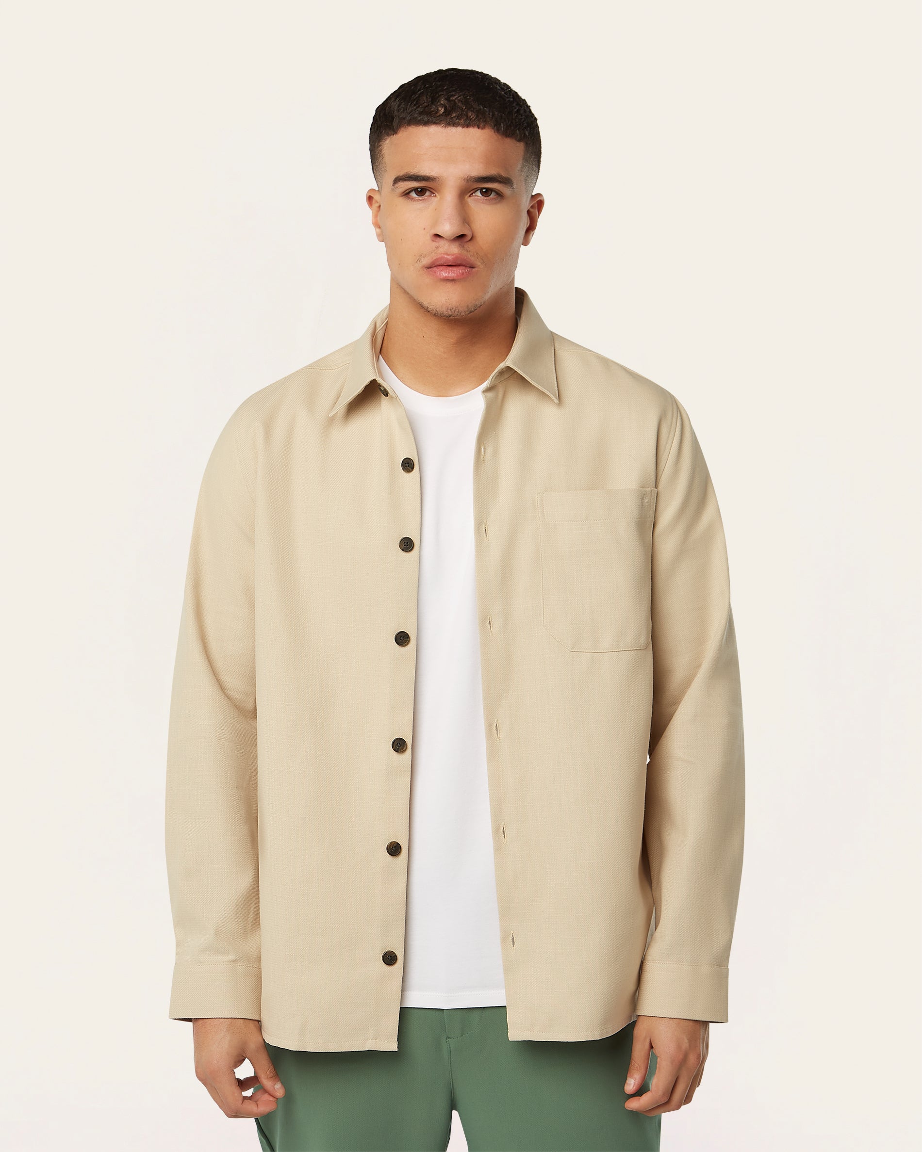 Sand Cotton Overshirt | LABFRESH