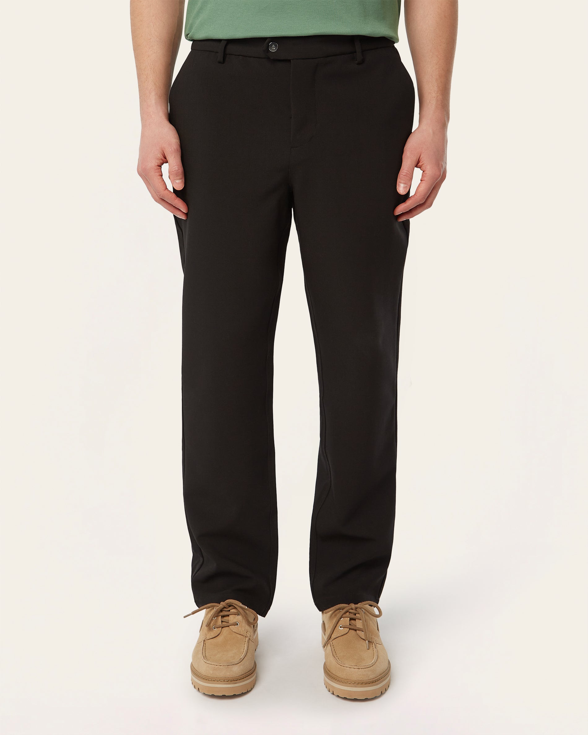Black Straight Fit Pants – Wrinkle Resistant | LABFRESH