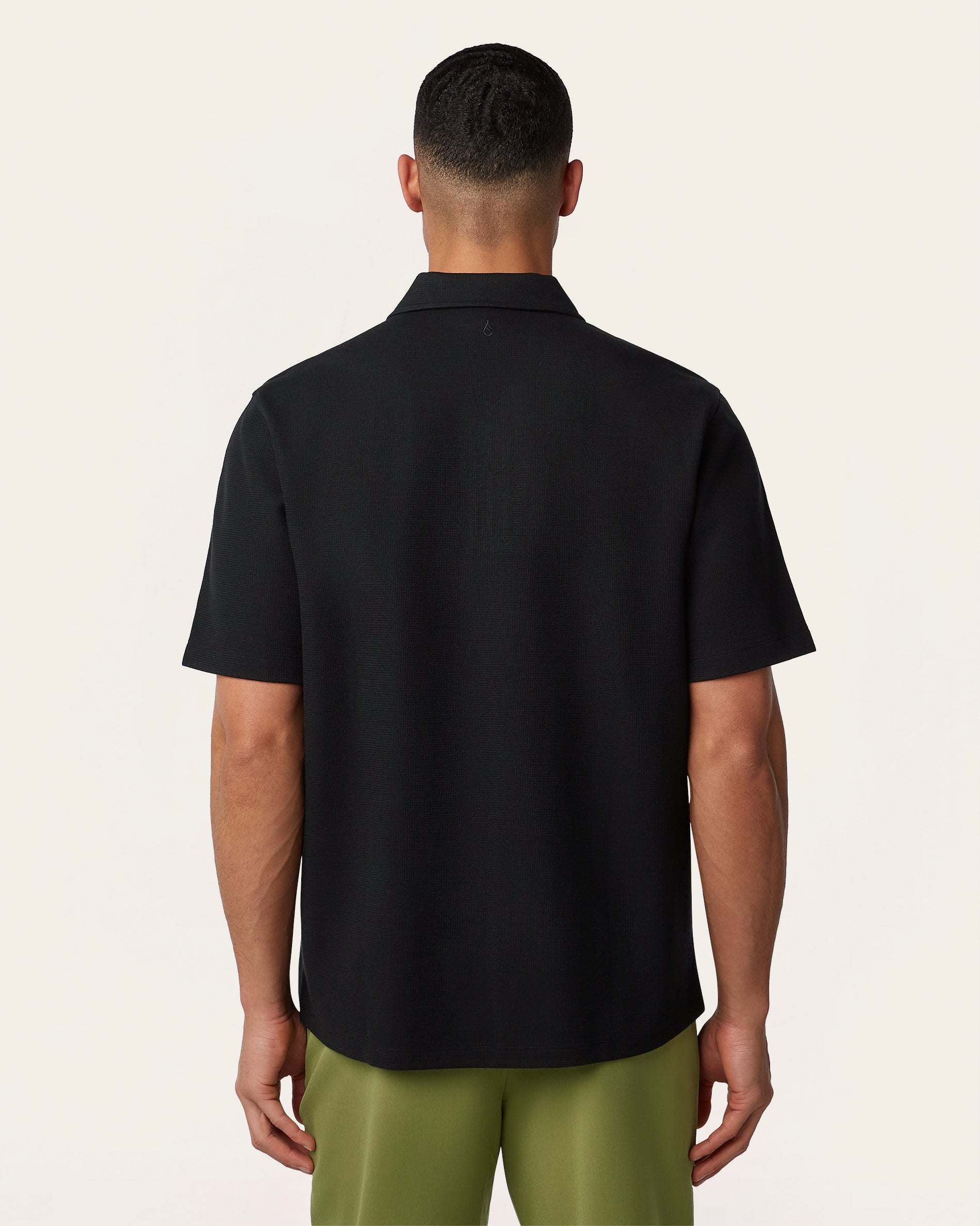 Black Relaxed Fit Zip Polo – Odour Resistant | LABFRESH