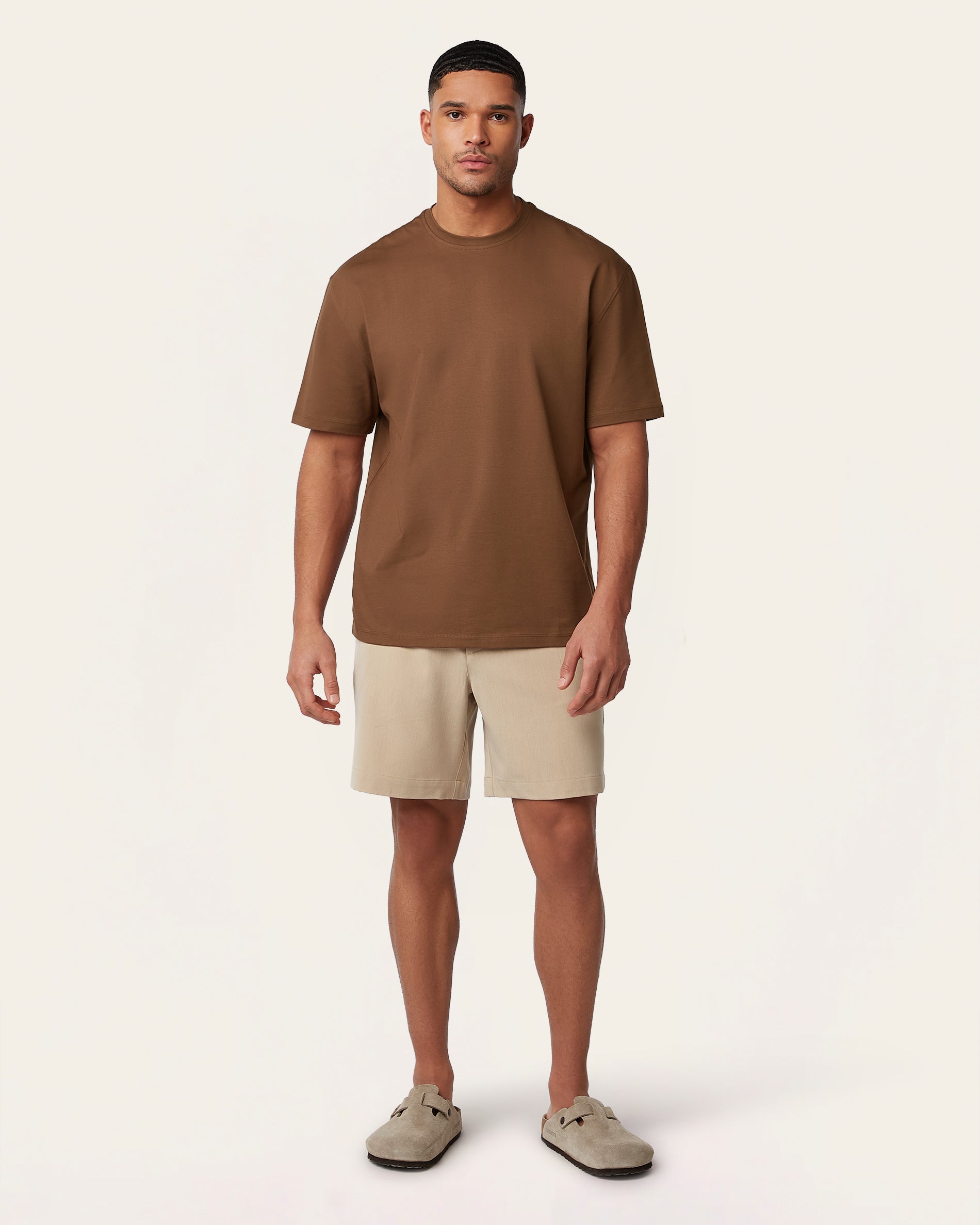 Heavy weight relaxed fit t-shirt Brown