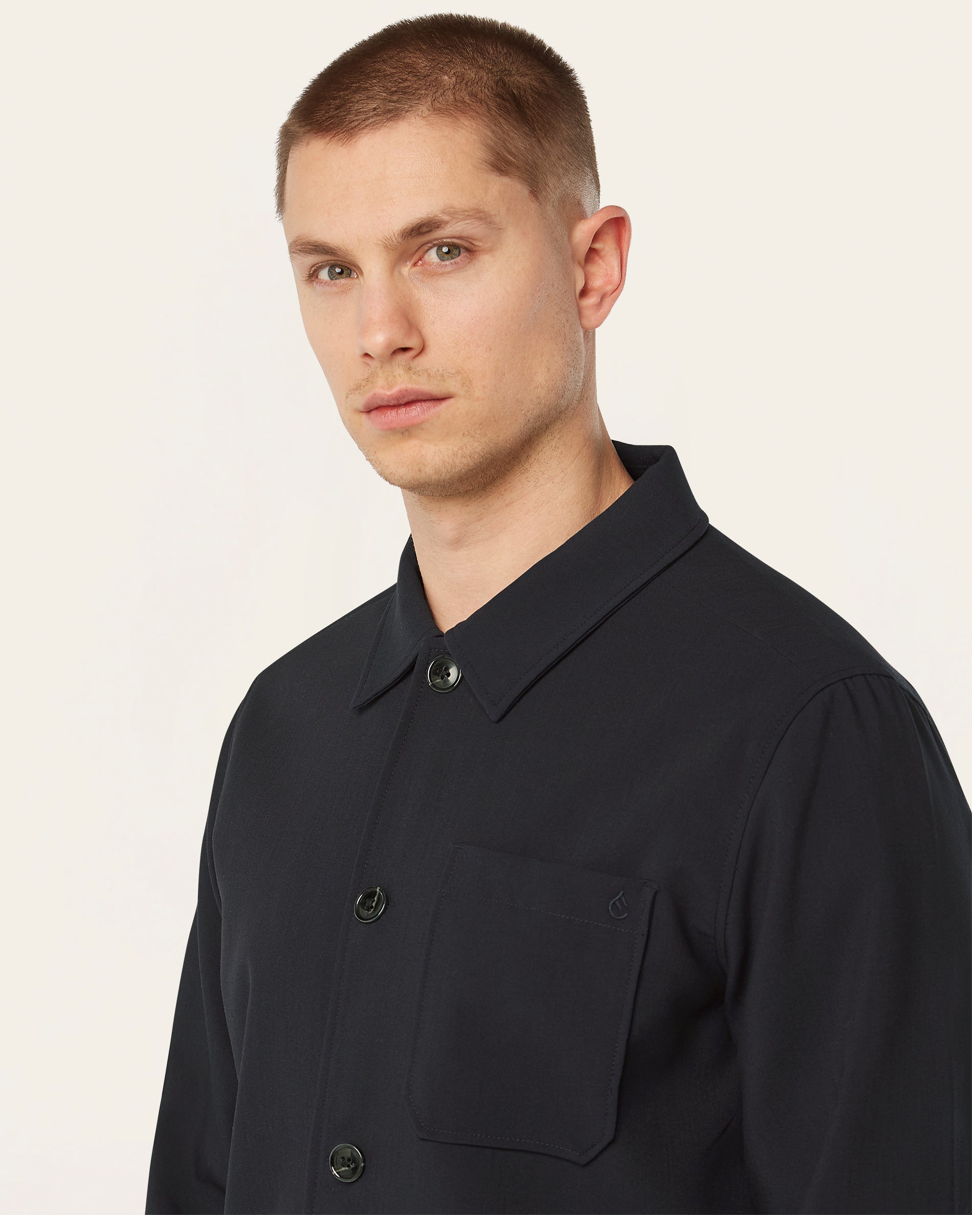 Navy Water-Repellent Shirt Jacket | LABFRESH