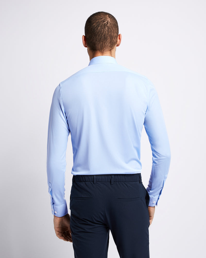 Non-iron stretch shirt blue