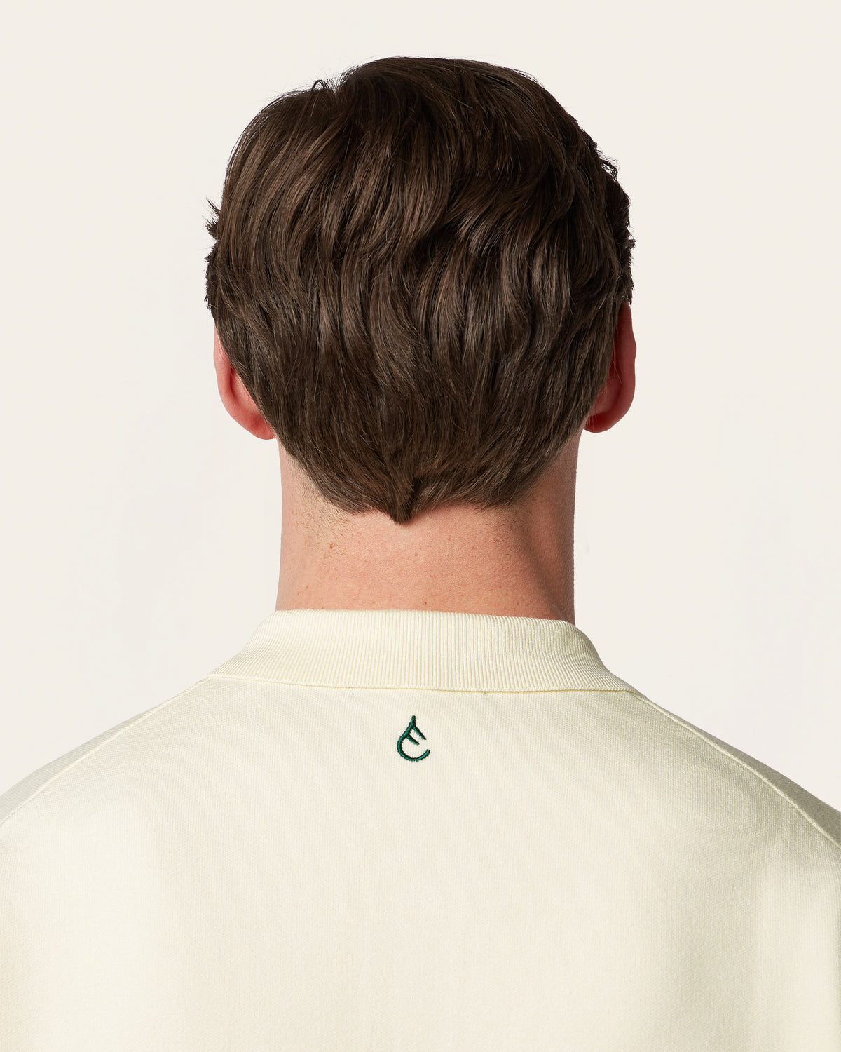 Jacquard Short Sleeve Shirt Off White / Dark Green
