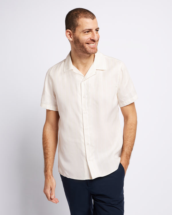 Short sleeve shirt off-white stripe