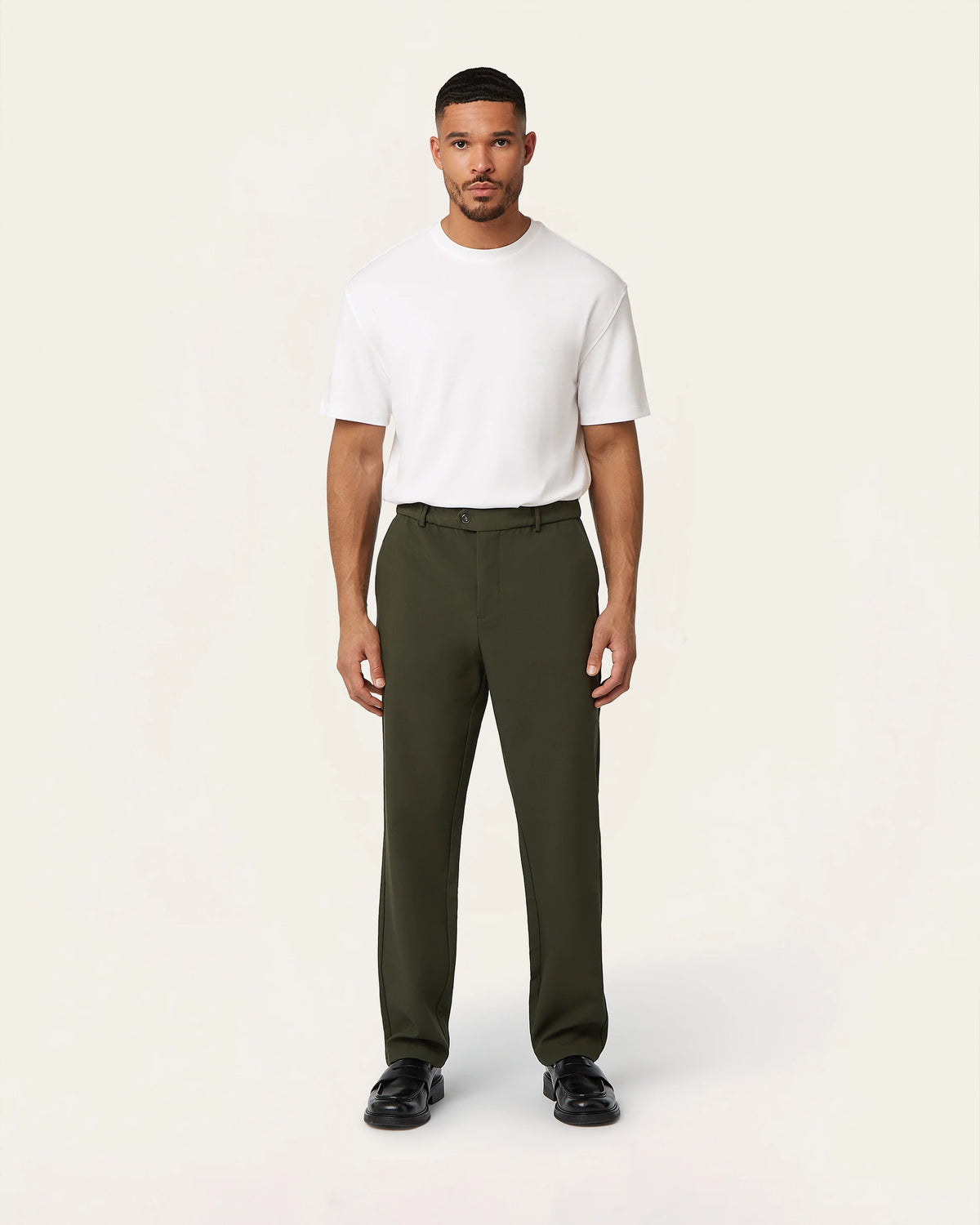 Dark Green Straight Fit Pants – Wrinkle Resistant | LABFRESH