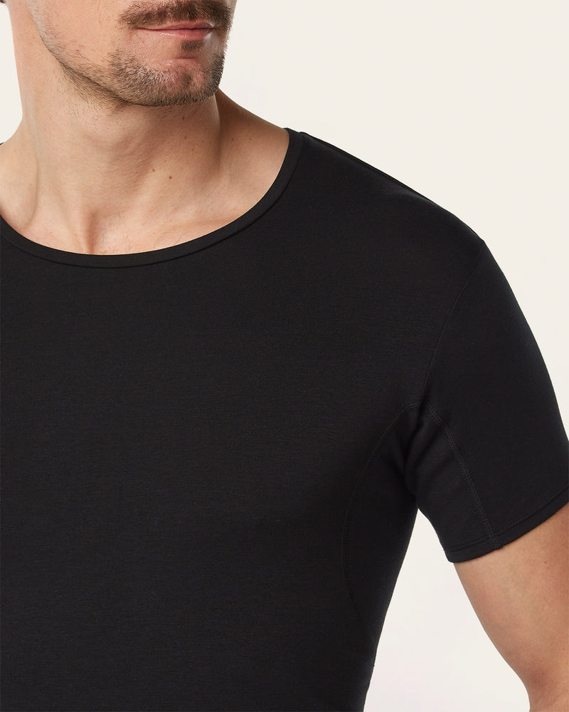 Crewneck sweat-proof undershirt - black