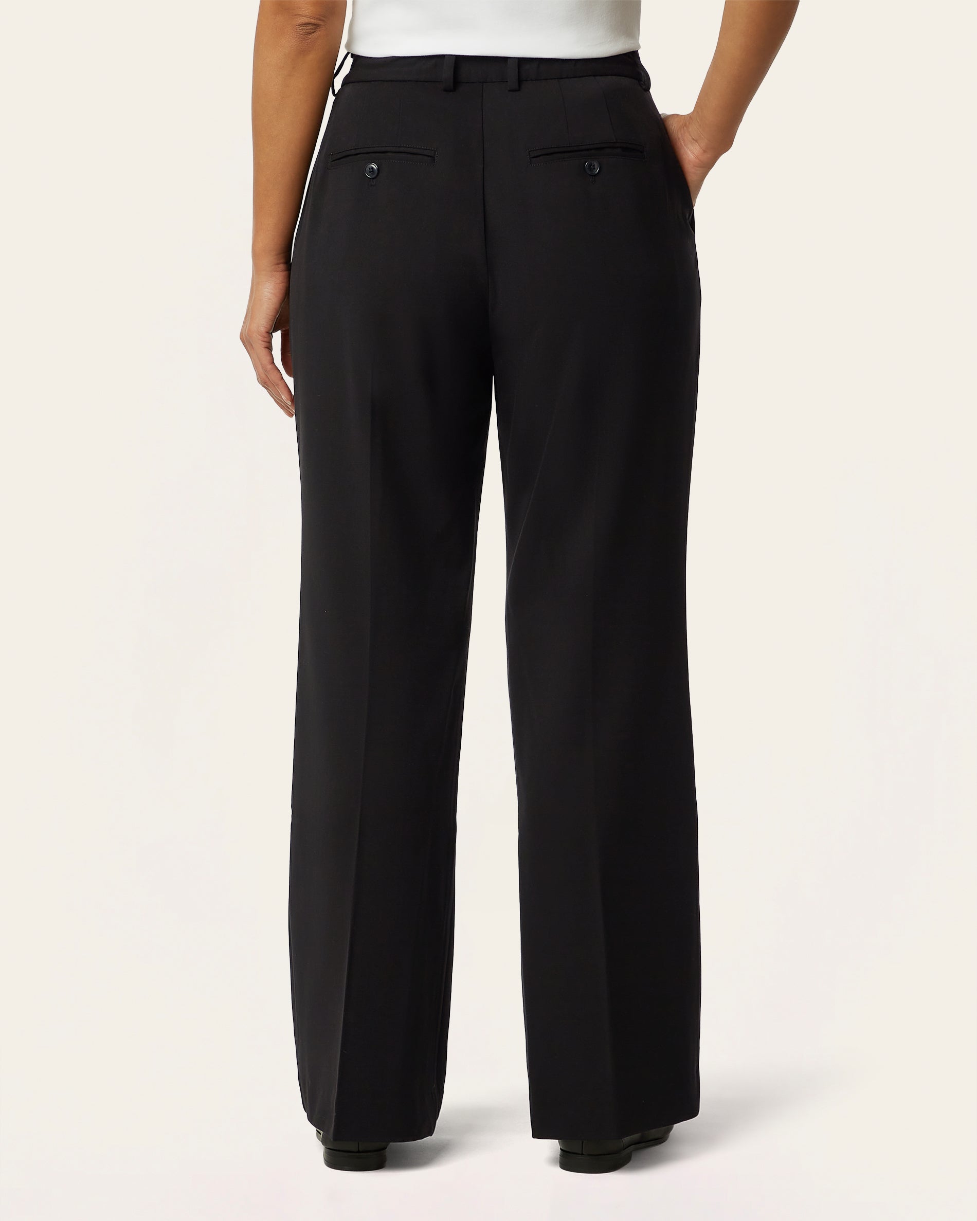 Pleaded Signature wide pants - Black