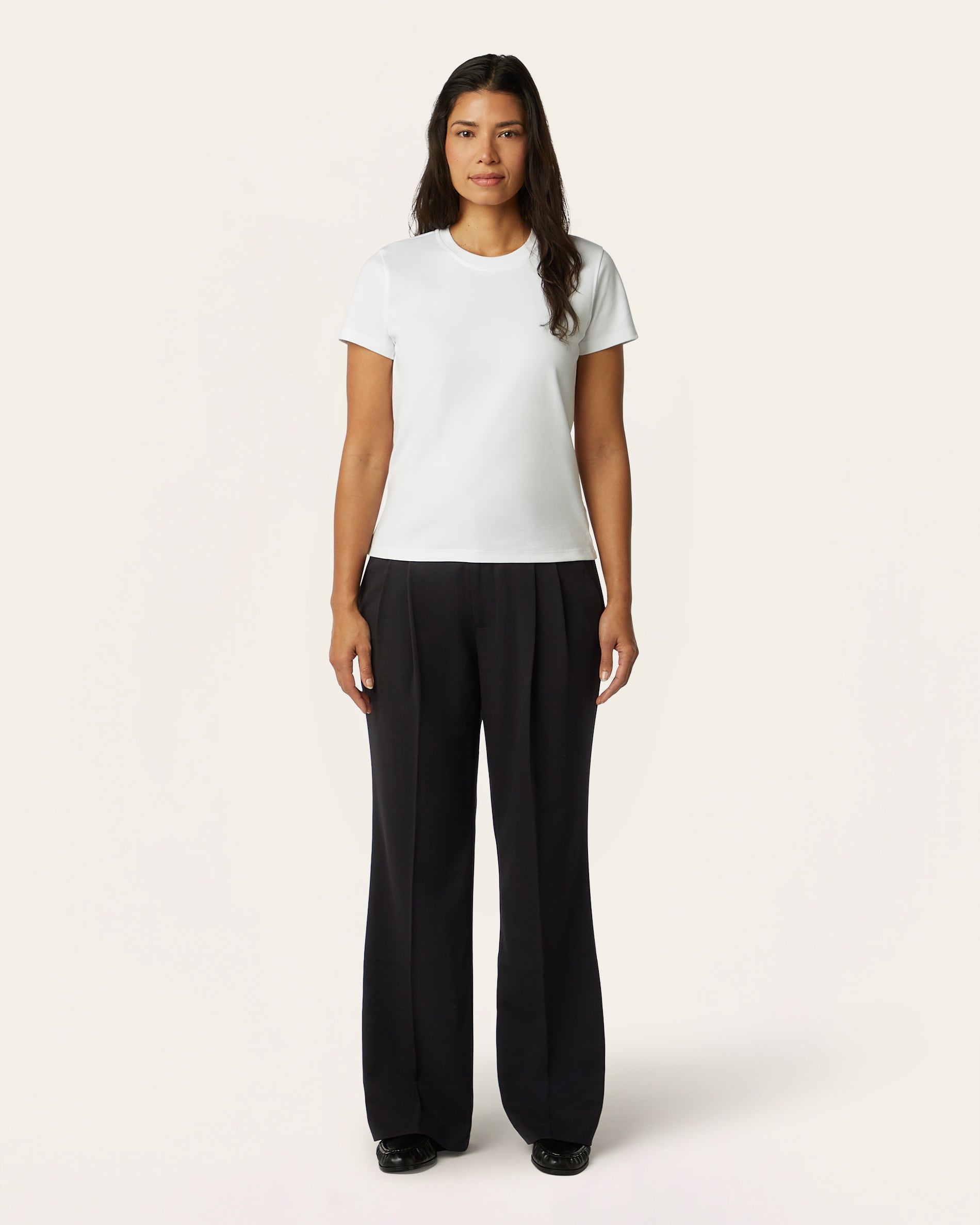 Pleaded Signature wide pants - Black