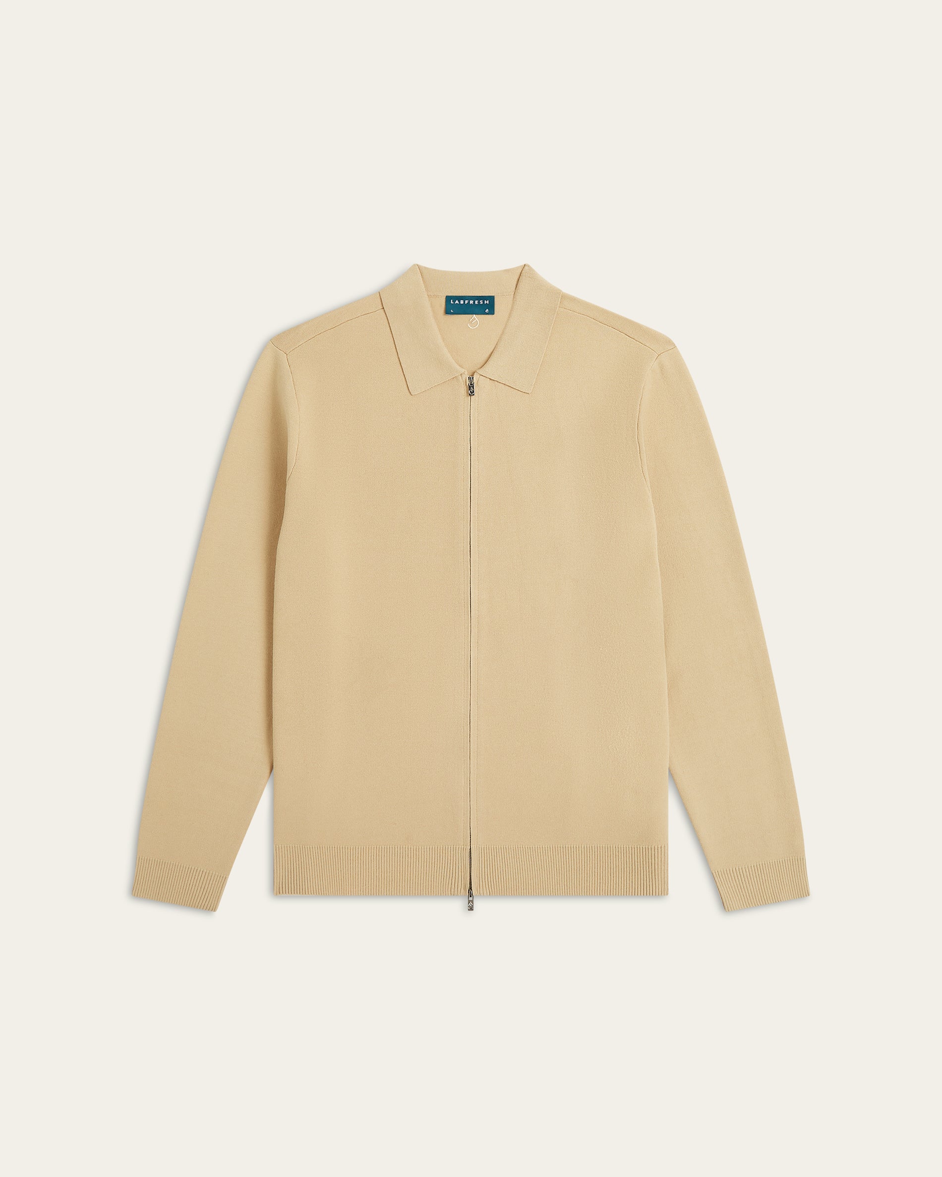 Navy Full Zip Jacquard Cardigan | LABFRESH