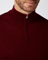 Merino half zip Burgundy