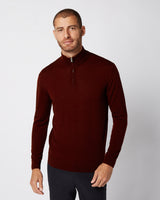 Merino half zip Burgundy