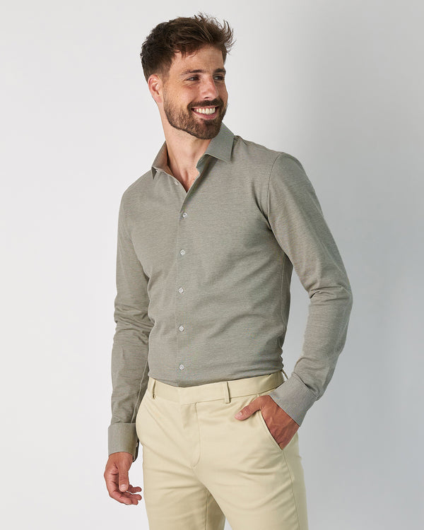 Limited edition: Knitted shirt dark sage